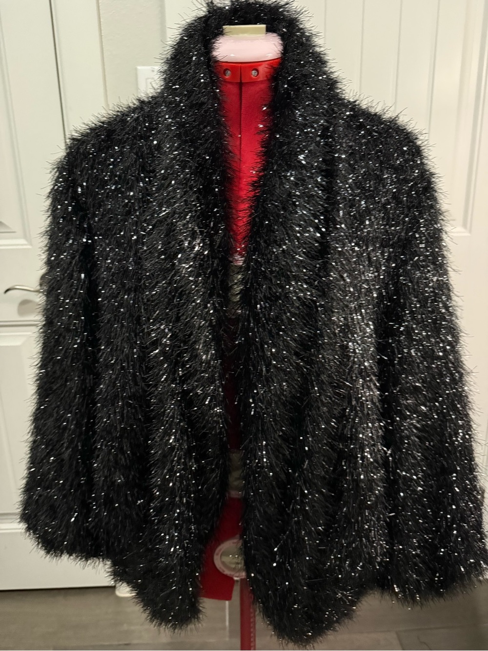 Max Studio Black Shimmer Shrug black size XL